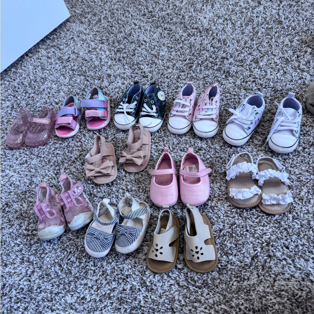 Pink and White Kids Sandals